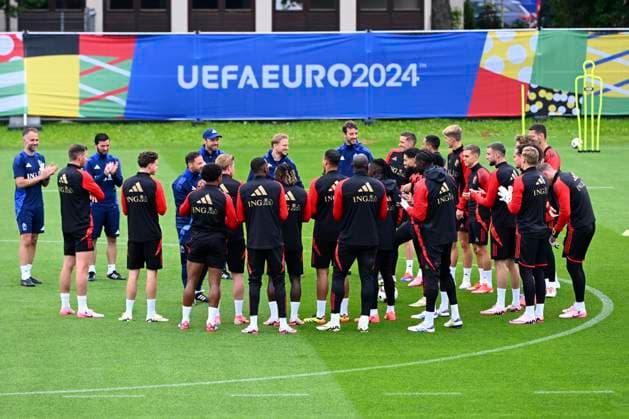 Belgium Media Activities UEFA EURO, EM, Europameisterschaft,Fussball 2024 14 06 2024 FREIBERG AM NECKA, GERMANY - JUNE 14 : players of Belgium during a training session of the Belgian Red Devils at the UEFA Euro 2024 European Football Championship tournament on June 14, 2024 in Freiberg am Necka, Germany, 14 06 2024 Freiberg am Necka Germany  Copyright: xVincentxKalutx
