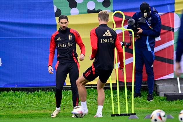 Belgium Media Activities UEFA EURO, EM, Europameisterschaft,Fussball 2024 14 06 2024 FREIBERG AM NECKA, GERMANY - JUNE 14 : Carrasco Yannick forward of Belgium during a training session of the Belgian Red Devils at the UEFA Euro 2024 European Football Championship tournament on June 14, 2024 in Freiberg am Necka, Germany, 14 06 2024 Freiberg am Necka Germany  Copyright: xPeterxDexVoechtx