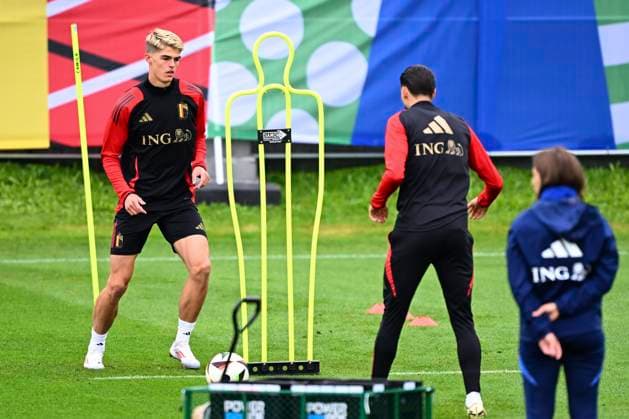 Belgium Media Activities UEFA EURO, EM, Europameisterschaft,Fussball 2024 14 06 2024 FREIBERG AM NECKA, GERMANY - JUNE 14 : De Ketelaere Charles midfielder of Belgium during a training session of the Belgian Red Devils at the UEFA Euro 2024 European Football Championship tournament on June 14, 2024 in Freiberg am Necka, Germany, 14 06 2024 Freiberg am Necka Germany  Copyright: xVincentxKalutx
