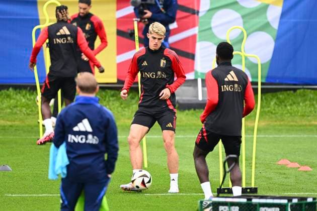 Belgium Media Activities UEFA EURO, EM, Europameisterschaft,Fussball 2024 14 06 2024 FREIBERG AM NECKA, GERMANY - JUNE 14 : De Ketelaere Charles midfielder of Belgium during a training session of the Belgian Red Devils at the UEFA Euro 2024 European Football Championship tournament on June 14, 2024 in Freiberg am Necka, Germany, 14 06 2024 Freiberg am Necka Germany  Copyright: xVincentxKalutx