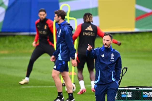 Belgium Media Activities UEFA EURO, EM, Europameisterschaft,Fussball 2024 14 06 2024 FREIBERG AM NECKA, GERMANY - JUNE 14 : Tedesco Domenico head coach of Belgium during a training session of the Belgian Red Devils at the UEFA Euro 2024 European Football Championship tournament on June 14, 2024 in Freiberg am Necka, Germany, 14 06 2024 Freiberg am Necka Germany  Copyright: xVincentxKalutx