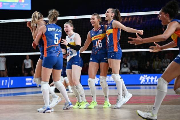 Netherlands Women s team group, Mannschaftsbild, Totale (NED), JUNE 14, 2024 - Volleyball : FIVB Volleyball Nations League 2024 Women s Preliminary Round between Canada 0-3 Netherlands at West Japan General Exhibition Center, Fukuoka, Japan. Noxthirdxpartyxsales  (256350208)
