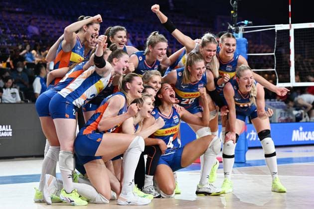 Netherlands Women s team group, Mannschaftsbild, Totale (NED), JUNE 14, 2024 - Volleyball : FIVB Volleyball Nations League 2024 Women s Preliminary Round between Canada 0-3 Netherlands at West Japan General Exhibition Center, Fukuoka, Japan. Noxthirdxpartyxsales  (256350211)