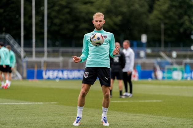 SOCCER - UEFA EURO, EM, Europameisterschaft,Fussball 2024 BERLIN,GERMANY,14.JUN.24 - SOCCER -UEFA EURO 2024, OEFB, Oesterreichischer Fussball-Bund, training. Image shows Konrad Laimer (AUT).  GEPAxpictures xJohannesxFriedl