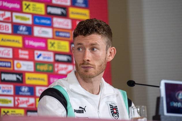 Football, Men, Season 2023 2024, European Championship 2024 in Germany, Press conference of the Austrian national team at Messe Berlin, Florian Kainz Austria , 14 06 2024, Copyright: xSebastianxRäppold MatthiasxKochx