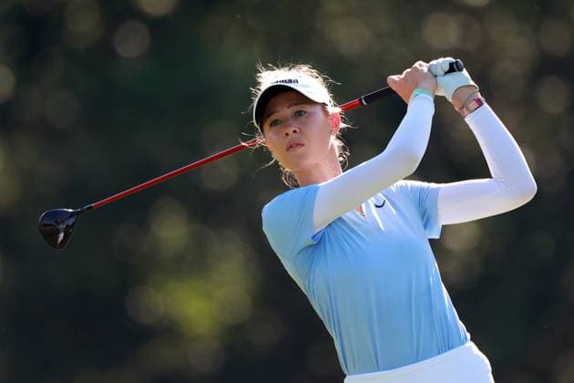 Meijer LPGA, Golf Damen Classic Nelly Korda of Bradenton, Florida hits from 17th fairway during the during the first round of the Meijer LPGA Classic for Simply Give golf tournament at Blythefield Country Club in Belmont, MI, USA Thursday, June 13, 2024. Belmont Michigan United States  Copyright: xAmyxLemusx originalFilename:lemus-meijerlp240613_npq83.jpg