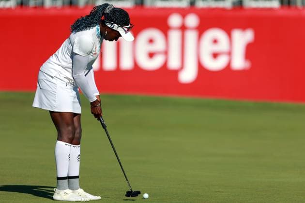 Meijer LPGA, Golf Damen Classic Georgia Izegbe Oboh putts on the 18th green during the during the first round of the Meijer LPGA Classic for Simply Give golf tournament at Blythefield Country Club in Belmont, MI, USA Thursday, June 13, 2024. Belmont Michigan United States  Copyright: xAmyxLemusx originalFilename:lemus-meijerlp240613_nphYz.jpg