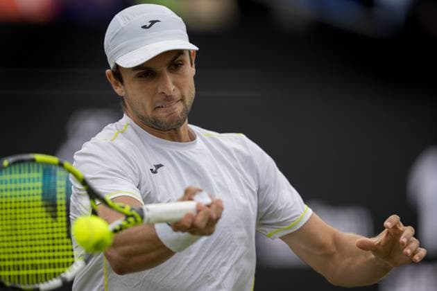 ROSMALEN - Aleksandar Vukic (AUS) in action against Tallon Greekpoor (NED) on the seventh day of the Libema Open tennis tournament in Rosmalen. ANP SANDER KONING xVIxANPxSportx xxANPxIVx 501062343 originalFilename: 501062343.jpg