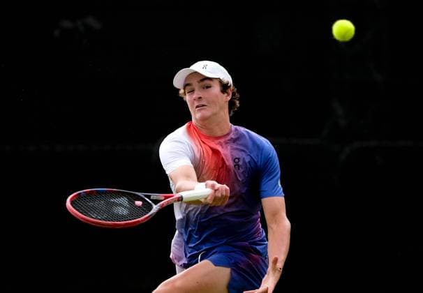 14th June 2024; Lexus Nottingham Tennis Centre, Nottingham, England; Rothesay Nottingham Open, Day 5; Joao Fonseca during the match with Billy Harris, mens singles  ActionPlus12654074 PaulxBonser