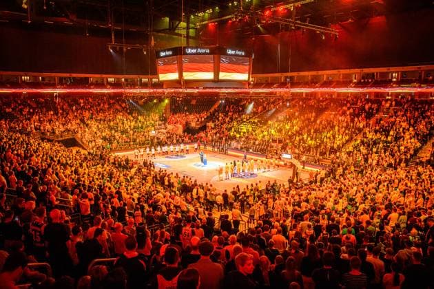 Basketball Berlin 14 06 2024 Season 2023 2024 1 Bundesliga easyCredit BBL Playoffs Final Game 4 Alba Berlin FC Bayern Munich Uber Arena Sports venue National anthem