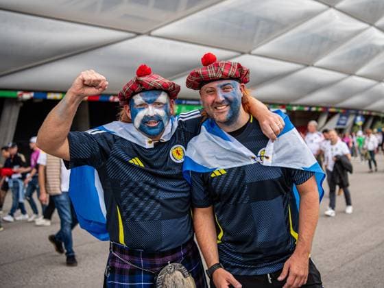 Scottish football fans before the opening match of the European Championship Germany Scotland on 14 06 2024 Munich Munich Football Arena Bayern Germany