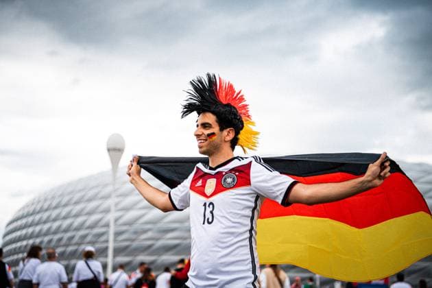 A German soccer fan before the opening match of the European Championship Germany Scotland on 14 06 2024 Munich Munich Football Arena Bayern Germany