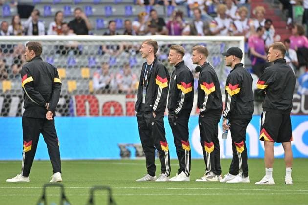 Image shows pitch inspection Team Germany, German national team, 14 06 2024, Munich, Football, European Championship, Germany Scotland, EVENT REGULATIONS PROHIBIT ANY USE OF PHOTOGRAPHS AS IMAGE SEQUENCES AND OR QUASI VIDEO xklx