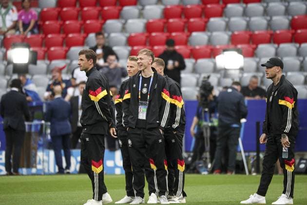 reconnaissance du terrain par les joueurs de Allemagne FOOTBALL : Allemagne vs Ecosse- Euro 2024 - Allianz Arena Munich - 14-06-2024 ElyxandroCegarra Panoramic 