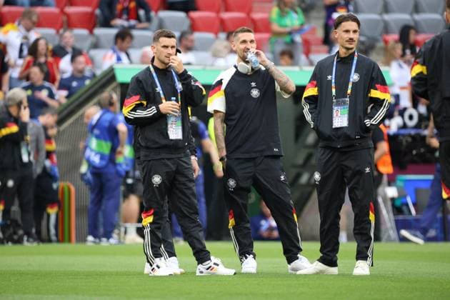 14 06 2024, Football, Men, UEFA European Championship 2024, Opening match, Group A, Germany Scotland, Pascal Groß Germany , Robin Koch Germany , Robert Andrich Germany Munich Allianz Arena Bayern Germany EN Copyright: xSebastianxBachx