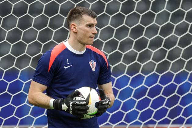 Croatia Training Session And press conference, PK, Pressekonferenz Group B - UEFA EURO, EM, Europameisterschaft,Fussball 2024 BERLIN, GERMANY - JUNE 14: Dominik Livakovic of Croatia during Croatia training session on Olympic Stadium on June 14, 2024 in Berlin, Germany. LukaxStanzl PIXSELL
