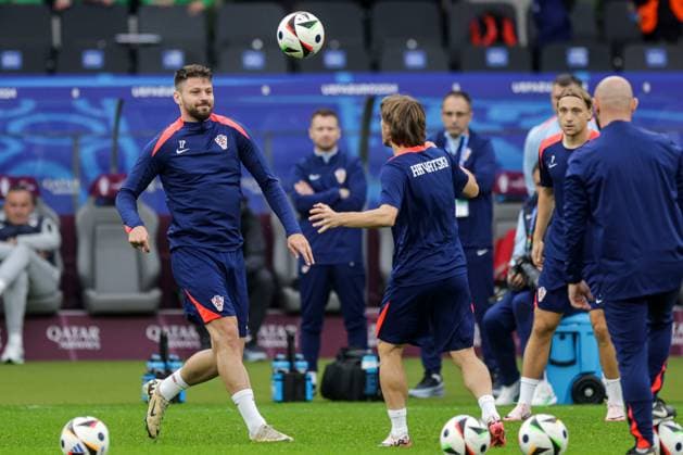 Croatia Training Session And press conference, PK, Pressekonferenz Group B - UEFA EURO, EM, Europameisterschaft,Fussball 2024 BERLIN, GERMANY - JUNE 14: Bruno Petkovic of Croatia during Croatia training session on Olympic Stadium on June 14, 2024 in Berlin, Germany. LukaxStanzl PIXSELL