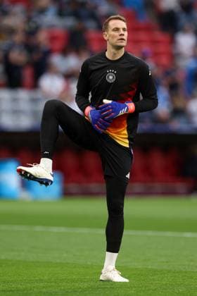 Manuel Neuer of Germany during the pre-match warm up Germany v Scotland, UEFA European Championship, EM, Europameisterschaft 2024, Group A, Football, Munich Football Arena, Munich, Germany, 14 Jun 2024 EDITORIAL USE ONLY No use with unauthorised audio, video, data, fixture lists, club league logos or live services. Online in-match use limited to 120 images, no video emulation. No use in betting, games or single club league player publications. Copyright: xPaulxCurrie Shutterstockx 14523776bo