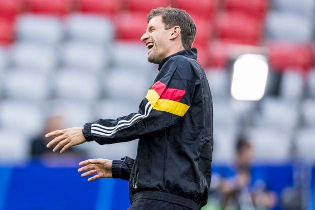 UEFA EURO 2024 Opening match Germany Scotland 14 06 2024 Thomas Müller Germany, 13 laughs UEFA EURO 2024 Opening match Germany Scotland Munich Football Arena, Munich on 14 06 2024 Copyright: xBEAUTIFULxSPORTS Wunderlx