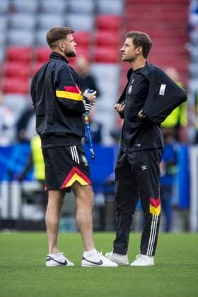 UEFA EURO 2024 Opening match Germany Scotland 14 06 2024 Thomas Müller Germany, 13 and Niclas Füllkrug Germany, 9 at the pitch inspection UEFA EURO 2024 Opening match Germany Scotland Munich Football Arena, Munich on 14 06 2024 Copyright: xBEAUTIFULxSPORTS Wunderlx