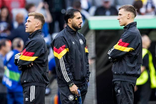 UEFA EURO 2024 Opening match Germany Scotland 14 06 2024 Joshua Kimmich Germany, 6 , Emre Can Germany, 25 , Nico Schlotterbeck Germany, 15 during the pitch inspection UEFA EURO 2024 Opening match Germany Scotland Munich Football Arena, Munich on 14 06 2024 Copyright: xBEAUTIFULxSPORTS Wunderlx