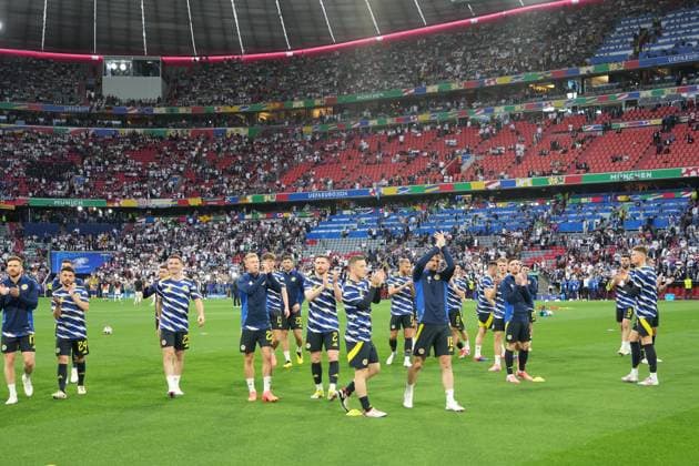 Scottish team welcomes the fans Munich 14 06 2024 Germany vs Scotland, EURO2024 opening match, Group A, EM Arena Munich