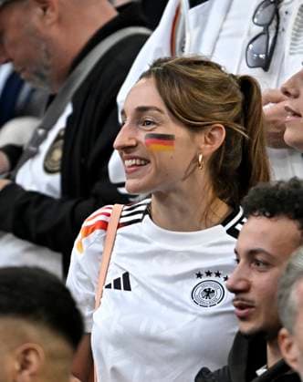 14 06 2024, Football UEFA EURO 2024, preliminary round, 1 match day, opening match Germany Scotland, in the Football Arena Munich Lena Wurzenberger Germany the girlfriend of coach Julian Nagelsmann Germany