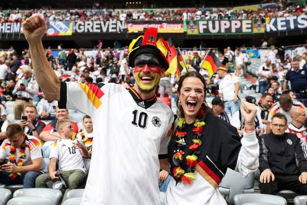 Soccer UEFA EURO 2024 group stage 1 match day opening match Germany Scotland on 14 06 2024 at the Munich Football Arena in Munich made up fan Germany xMSx