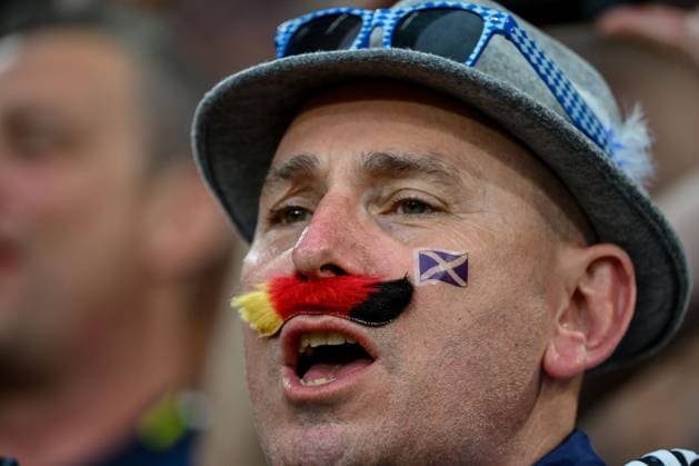 14 06 2024, xpsx, UEFA Euro 2024 preliminary round, Germany Scotland v l Scotland fans spectators DFL DFB REGULATIONS PROHIBIT ANY USE OF PHOTOGRAPHS as IMAGE SEQUENCES and or QUASI VIDEO Munich Bayern Germany DEU