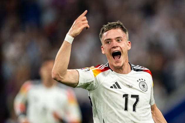 240614 Florian Wirtz of Germany celebrates after scoring the 1 0 goal during the UEFA Euro 2024 Football Championship match between Germany and Scotland on June 14, 2024 in Munich Photo Mathias Bergeld BILDBYRAN kod MB MB0933 fotboll football soccer fotballs em europamästerskap em uefa euro uefa european football championship euro 2024 deutschland germany scotland bbeng skottland jubel  Copyright: MATHIASxBERGELD BB240614MB045