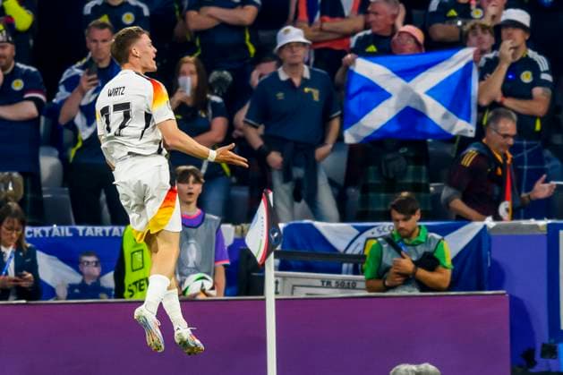 GER, UEFA Euro 2024, Group A, Germany GER vs Scotland SCO 14 06 2024, Allianz Arena, Munich, GER, UEFA Euro 2024, Group A, Germany GER vs Scotland SCO , pictured celebrating after the 1-0 goal by Florian Wirtz Germany 17 nordphotoxGmbHx xStraubmeier nph00004