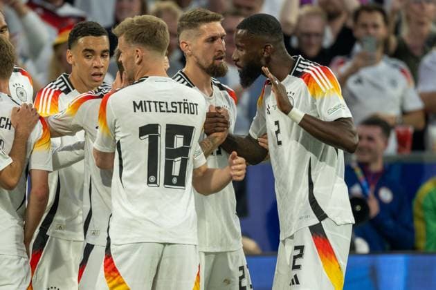 Goal for 1 0 by Florian Wirtz Germany, 17 , GER, Germany GER vs Scottland SCO , European Football Championship, UEFA EURO 2024, Group A, Matchday 1, 14 06 2024, GER, Germany GER vs Scottland SCO , European Football Championship, UEFA EURO 2024, Group A, Matchday 1, 14 06 2024 Munich Copyright: xEibner-Pressefoto SaschaxWaltherx EP_EER
