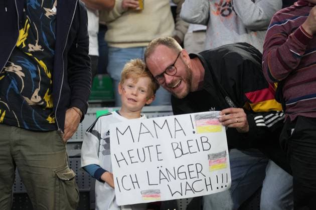 German fans look forward to the match and send a message to Mama Munich 14 06 2024 Germany vs Scotland, EURO2024 opening match, Group A, EM Arena Munich