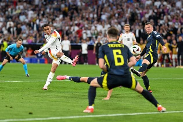 Euro 2024 Germany Scotland on 14 06 2024 at the Allianz Arena in Munich Goal for 2 0 Goal scorer Jamal Musiala Germany with the goal for 2 0 MT