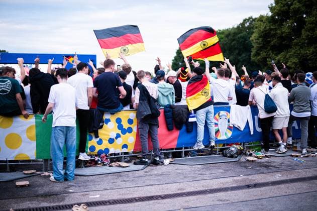 14 06 2024 Football, European Championship 2024 in Germany, Feature Germany Scotland German fans at the public viewing in the Fanzone Munich at the Olympiapark