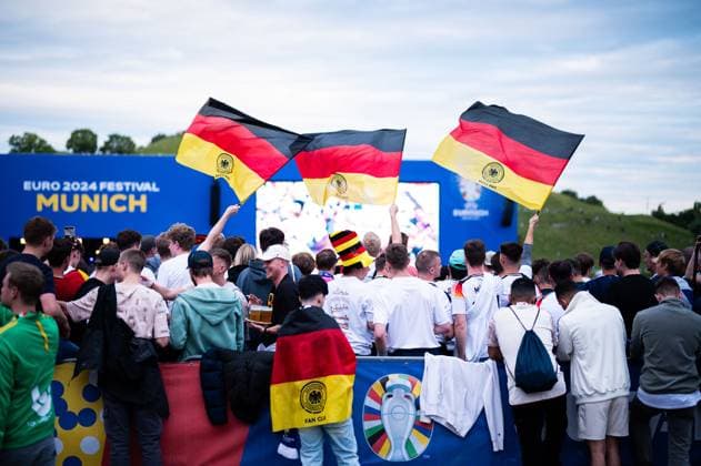 14 06 2024 Football, European Championship 2024 in Germany, Feature Germany Scotland German fans at the public viewing in the Fanzone Munich at the Olympiapark