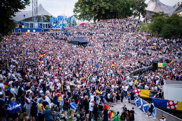 14 06 2024 Football, European Championship 2024 in Germany, Feature Germany Scotland German fans at the public viewing in the Fanzone Munich at the Olympiapark