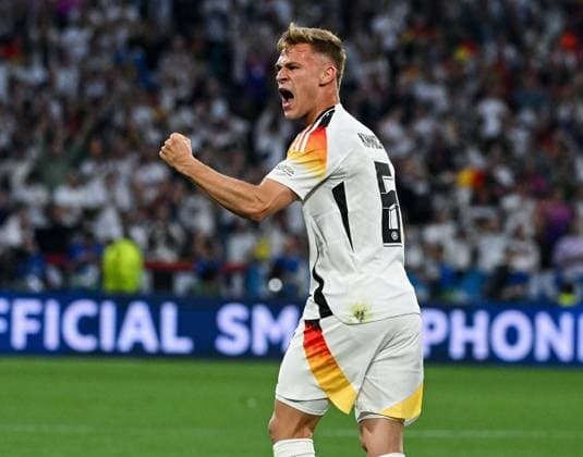 14 06 2024, xpsx, UEFA Euro 2024 preliminary round, Germany Scotland v l celebrate the goal, goal celebration for 1 0 goal scorer Florian Wirtz German national football team DFB , Joshua Kimmich German national football team DFB DFL DFB REGULATIONS PROHIBIT ANY USE OF PHOTOGRAPHS as IMAGE SEQUENCES and or QUASI VIDEO Munich Bayern Germany DEU