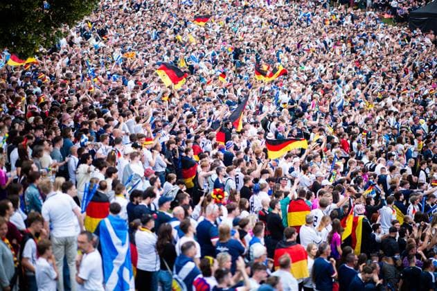 14 06 2024 Football, European Championship 2024 in Germany, Feature Germany Scotland German fans at the public viewing in the Fanzone Munich at the Olympiapark