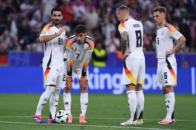 Soccer UEFA EURO 2024 Group Stage 1 Matchday Opening Match Germany Scotland on 14 06 2024 at the Munich Football Arena in Munich V l n r Ilkay Gündogan Germany , Kai Havertz Germany , Toni Kroos Germany , Joshua Kimmich Germany xRx