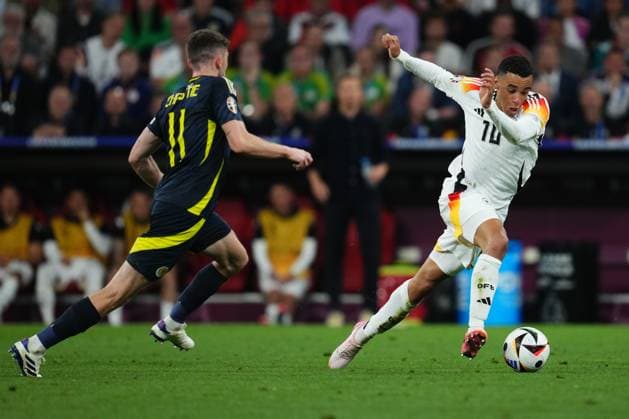 Sport Bilder des Tages GER: Germany v Scotland. UEFA EURO, EM, Europameisterschaft,Fussball 2024 Jamal Musiala of Germany during the UEFA Euro 2024 match between Germany and Scotland, Group A, date 1, played at Allianz Arena Stadium on June 14, 2024 in Munich, Germany. kpng Copyright: xBaguxBlancox xPRESSINPHOTOx PS_240614_GER_ESC_153
