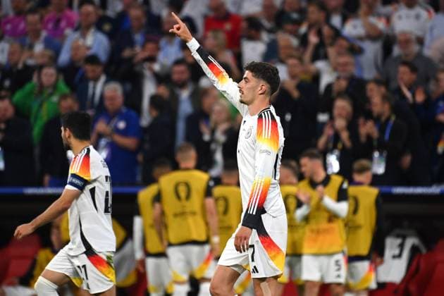 Goal celebration Kai HAVERTZ GER after goal to 3 0, cheering,joy,enthusiasm,action, group stage group A Germany GER Scotland SCO on 14 06 2024 Football Arena Munich, Football UEFA EURO 2024 GERMANY from 14 06 2024 14 07 2024