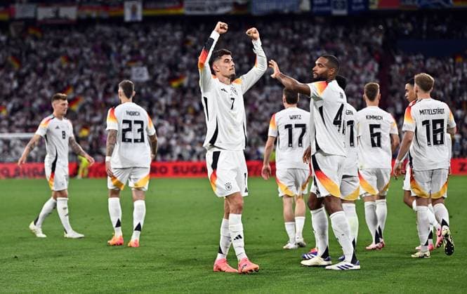 14 06 2024, xscotx, European Football Championship 2024, Germany Scotland, emspor, v l Kai Havertz German national football team DFB celebrate the goal, The goal celebration for 3 0 Munich