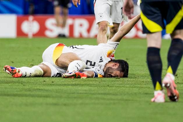 UEFA EURO 2024 Opening match Germany Scotland 14 06 2024 Ilkay Gündogan Germany, 21 on the ground UEFA EURO 2024 Opening match Germany Scotland Munich Football Arena, Munich on 14 06 2024 Copyright: xBEAUTIFULxSPORTS Wunderlx