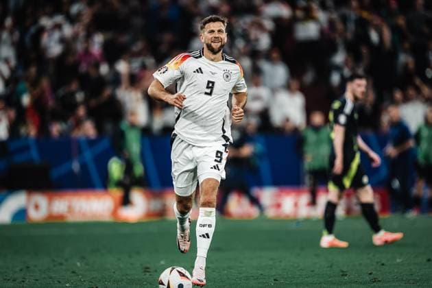Soccer Men UEFA European Football Championship 2024 MD1 Group A Germany vs Scotland 14 06 2024 Goalscorer Niclas Füllkrug 9, Germany cheers Munich Munich Football Arena Bayern Germany
