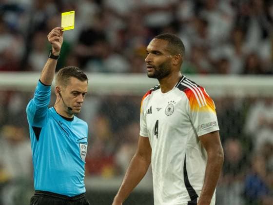 Yellow card for Jonathan Tah Germany 04 , GER, Germany GER vs Scottland SCO , European Football Championship, UEFA EURO 2024, Group A, Matchday 1, 14 06 2024, GER, Germany GER vs Scottland SCO , European Football Championship, UEFA EURO 2024, Group A, Matchday 1, 14 06 2024 Munich Copyright: xEibner-Pressefoto SaschaxWaltherx EP_EER