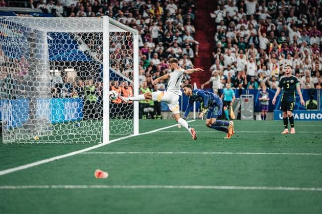 Soccer Men UEFA European Football Championship 2024 MD1 Group A Germany vs Scotland 14 06 2024 Niclas Füllkrug 9, Germany scores but was offside Munich Munich Football Arena Bayern Germany