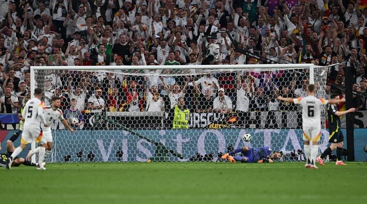 14 06 2024, xscotx, European Football Championship 2024, Germany Scotland, emspor, v l Niclas Füllkrug German national football team DFB celebrate the goal, The goal celebration for 4 0 Munich