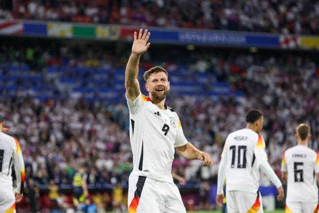 Goal and celebration at 4-0 by Niclas Fuellkrug , Football, UEFA , European Championship, Group A 2024, Germany vs Scotland, 14 06 2024, Munich Football Arena, Munich, Germany Munich Football Arena Bayern Germany Copyright: xGrantxHubbsx