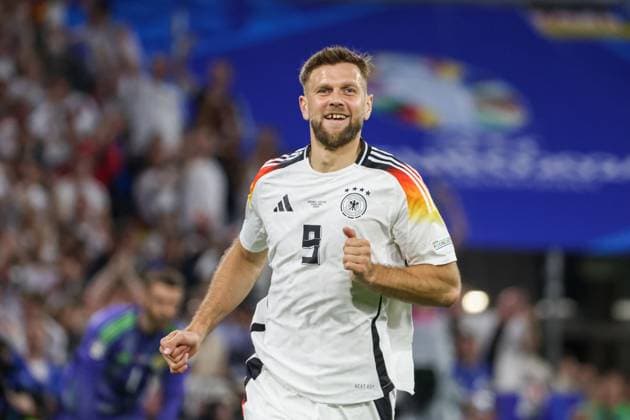 Goal and celebration at 4-0 by Niclas Fuellkrug , Football, UEFA , European Championship, Group A 2024, Germany vs Scotland, 14 06 2024, Munich Football Arena, Munich, Germany Munich Football Arena Bayern Germany Copyright: xGrantxHubbsx